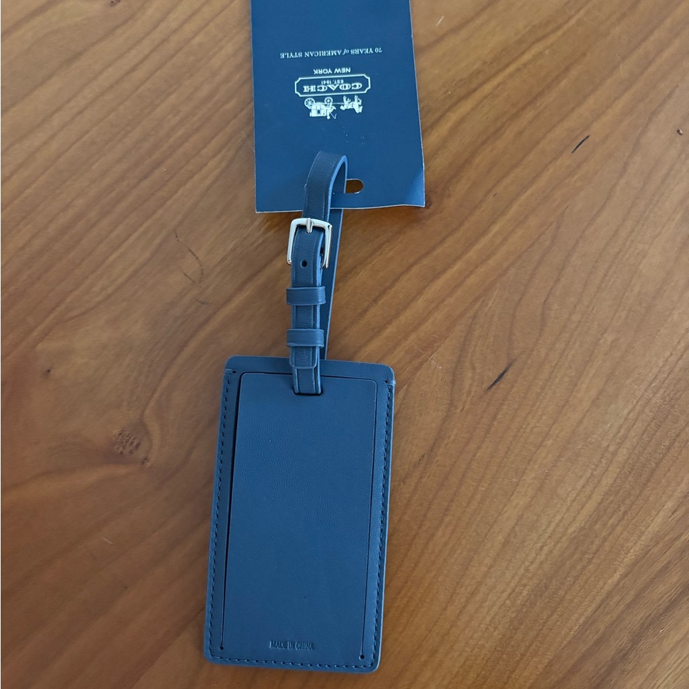 Coach Blue Leather Luggage Tag